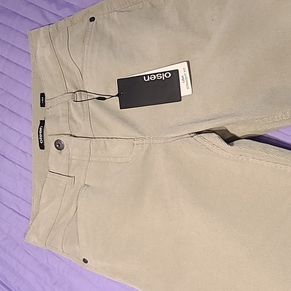 💚 NEW Olsen Women's Straight Mid-waist Pants Green Size XS. - Picture 2 of 9